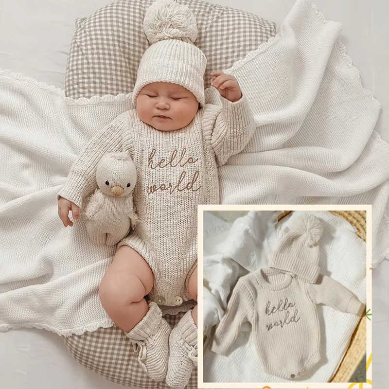 Baby Clothing Accessories - Ylsteed Hello World Knitting Newborn Photography